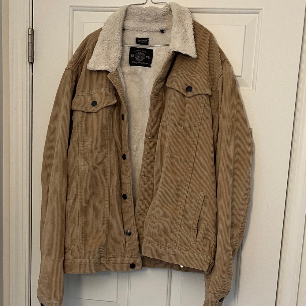 Buffalo David Bitton Beige Corduroy Jacket with Cream Lining